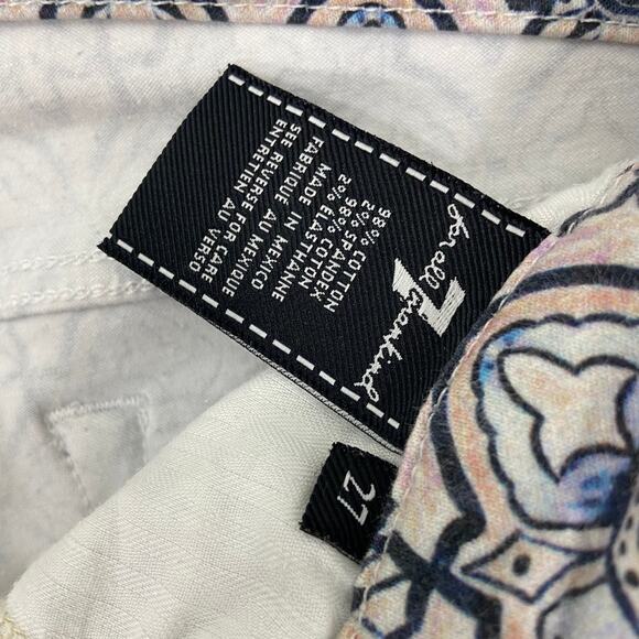 7 For All Mankind Pastel Stained Glass Print Ankle Skinny Jean - Picture 5 of 7